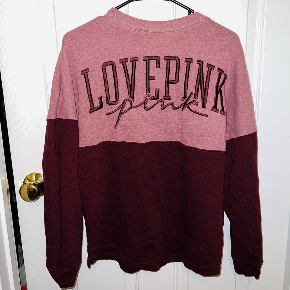 PINK. Size X-SMALL. Pink/Burgundy Sweatshirt.